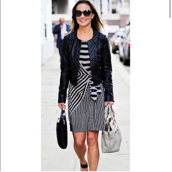 BCBGMaxAzria Giovanna Silk Striped Dress Medium - Picture 2 of 10